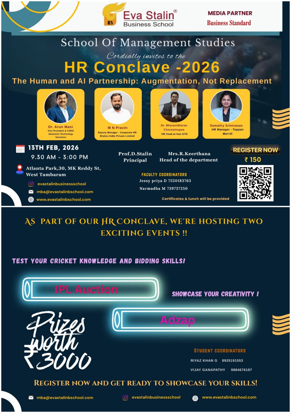 HR Conclave 2026—The Human and AI Partnership: Augmentation , Not Placement Conclave Poster 